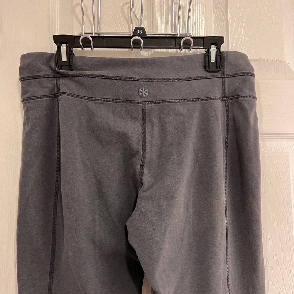 Old Navy Do a Little Yoga Pants Charcoal Grey Mid Rise Straight Leg Womens L - Picture 6 of 9